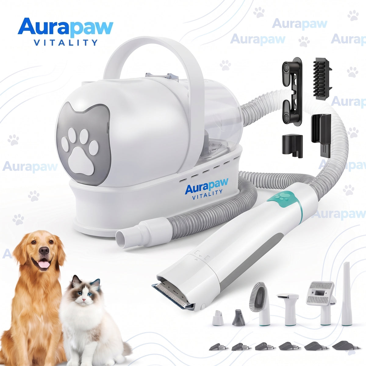 Stop Pet Hair from Taking Over Your Home: 7-in-1 Dog Grooming Vacuum Kit That Brushes, Deshedds & Trims Nails While Collecting Every Hair