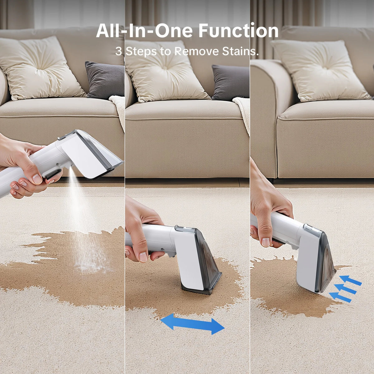 Say Goodbye to Pet Stains: Lubluelu V8 Heated Carpet Cleaner with 15Kpa Suction & Instant Hot Water – Deep Cleans Rugs, Couches & Car Seats in Minutes
