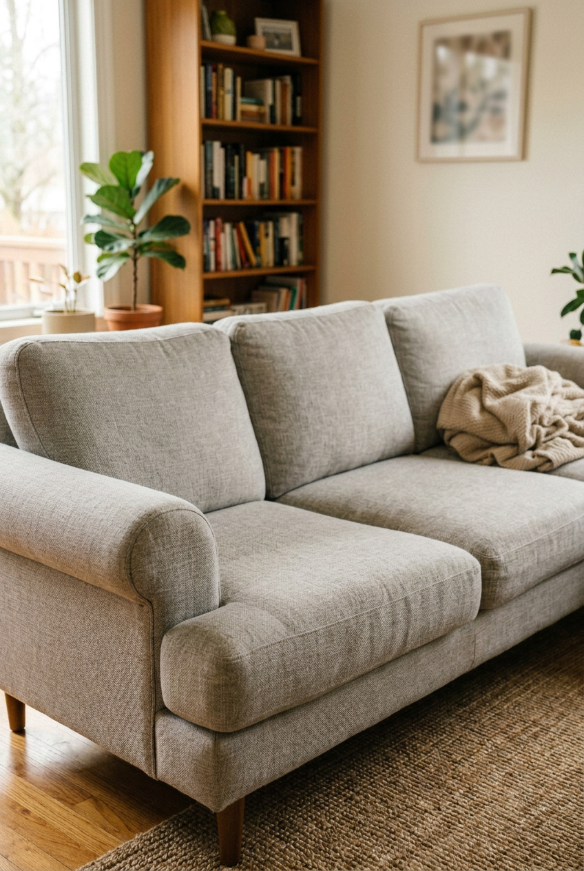 Sofa clean and hair-free after clean-up